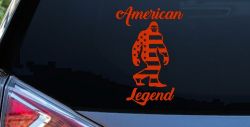 Bigfoot American Legend Car or Truck Vinyl Window Decal Sticker (Orange Red)
