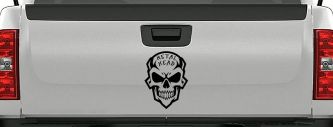 Metal Head Heavy Metal Rock Skull Car or Truck Vinyl Window Decal Sticker (Black)