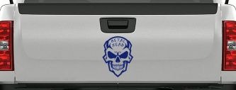 Metal Head Heavy Metal Rock Skull Car or Truck Vinyl Window Decal Sticker (Navy)