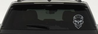 Metal Head Heavy Metal Rock Skull Car or Truck Vinyl Window Decal Sticker (Telegrey)