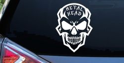 Metal Head Heavy Metal Rock Skull Car or Truck Vinyl Window Decal Sticker