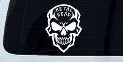 Metal Head Heavy Metal Rock Skull Car or Truck Vinyl Window Decal Sticker