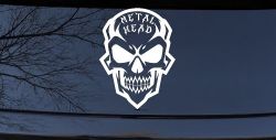 Metal Head Heavy Metal Rock Skull Car or Truck Vinyl Window Decal Sticker