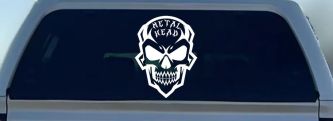 Metal Head Heavy Metal Rock Skull Car or Truck Vinyl Window Decal Sticker