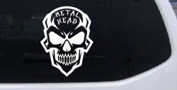 Metal Head Heavy Metal Rock Skull Car or Truck Vinyl Window Decal Sticker