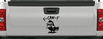 F Caw F Funny F*ck Off Crow Car or Truck Vinyl Window Decal Sticker (Black)