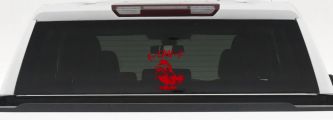 F Caw F Funny F*ck Off Crow Car or Truck Vinyl Window Decal Sticker (Red)