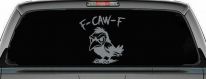 F Caw F Funny F*ck Off Crow Car or Truck Vinyl Window Decal Sticker (Telegrey)