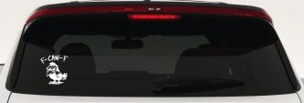 F Caw F Funny F*ck Off Crow Car or Truck Vinyl Window Decal Sticker (White)