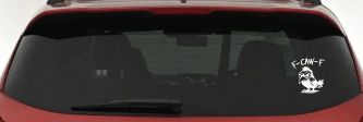 F Caw F Funny F*ck Off Crow Car or Truck Vinyl Window Decal Sticker (White)
