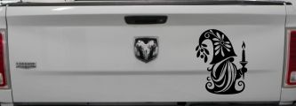 Christmas Gnome Car or Truck Vinyl Window Decal Sticker (Matte Black)
