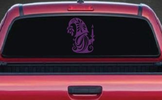 Christmas Gnome Car or Truck Vinyl Window Decal Sticker (Violet)