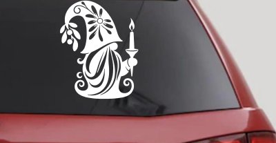 Christmas Gnome Car or Truck Vinyl Window Decal Sticker