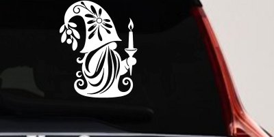 Christmas Gnome Car or Truck Vinyl Window Decal Sticker