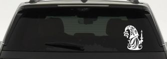 Christmas Gnome Car or Truck Vinyl Window Decal Sticker (White)