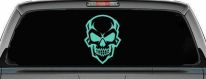 Skull Metal Style Car or Truck Vinyl Window Decal Sticker (Mint)