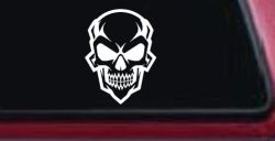 Skull Metal Style Car or Truck Vinyl Window Decal Sticker