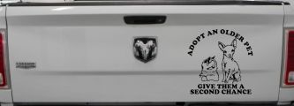 Adopt Older Pets Give Them a Second Chance Car or Truck Vinyl Window Decal Sticker (Black)