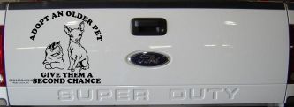 Adopt Older Pets Give Them a Second Chance Car or Truck Vinyl Window Decal Sticker (Black)