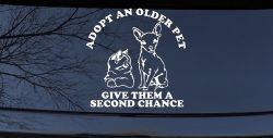 Adopt Older Pets Give Them a Second Chance Car or Truck Vinyl Window Decal Sticker