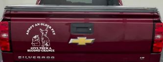 Adopt Older Pets Give Them a Second Chance Car or Truck Vinyl Window Decal Sticker (White)