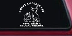 Adopt Older Pets Give Them a Second Chance Car or Truck Vinyl Window Decal Sticker