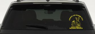 Adopt Older Pets Give Them a Second Chance Car or Truck Vinyl Window Decal Sticker (Yellow)