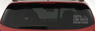 Faith Can Move Mountains Christian Car or Truck Vinyl Window Decal Sticker (Silver)