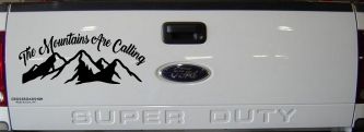 The Mountains Are Calling Car or Truck Vinyl Window Decal Sticker (Black)