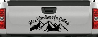The Mountains Are Calling Car or Truck Vinyl Window Decal Sticker (Black)