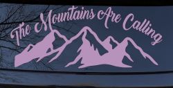 The Mountains Are Calling Car or Truck Vinyl Window Decal Sticker (Lilac)