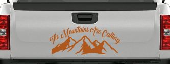 The Mountains Are Calling Car or Truck Vinyl Window Decal Sticker (Nut Brown)