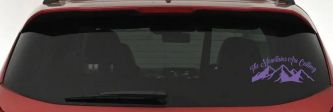 The Mountains Are Calling Car or Truck Vinyl Window Decal Sticker (Purple)