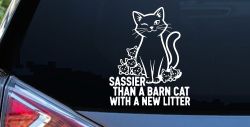 Sassier Than A Barn Cat With A New Litter Car or Truck Vinyl Window Decal Sticker