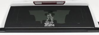 Sassier Than A Barn Cat With A New Litter Car or Truck Vinyl Window Decal Sticker (White)