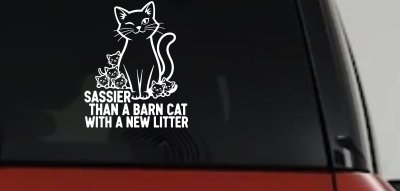 Sassier Than A Barn Cat With A New Litter Car or Truck Vinyl Window Decal Sticker