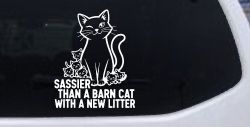 Sassier Than A Barn Cat With A New Litter Car or Truck Vinyl Window Decal Sticker