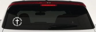 Faith Hope Love In God We Trust Car or Truck Vinyl Window Decal Sticker (White)
