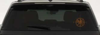 Campass with Hiking Boots Car or Truck Vinyl Window Decal Sticker (Copper)
