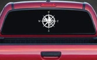 Campass with Hiking Boots Car or Truck Vinyl Window Decal Sticker