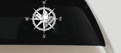 Campass with Hiking Boots Car or Truck Vinyl Window Decal Sticker