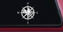 Campass with Hiking Boots Car or Truck Vinyl Window Decal Sticker