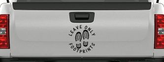 Leave Only Footprints Hiking Camping Nature Car or Truck Vinyl Window Decal Sticker (Black)