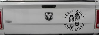 Leave Only Footprints Hiking Camping Nature Car or Truck Vinyl Window Decal Sticker (Black)