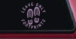 Leave Only Footprints Hiking Camping Nature Car or Truck Vinyl Window Decal Sticker (Lilac)