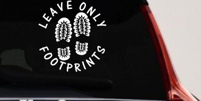 Leave Only Footprints Hiking Camping Nature Car or Truck Vinyl Window Decal Sticker