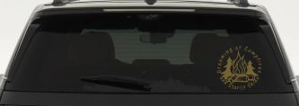 Dreaming of Campfires and Starlit Skies Car or Truck Vinyl Window Decal Sticker (Gold)
