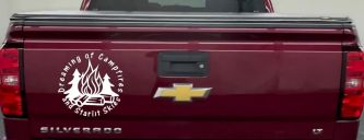 Dreaming of Campfires and Starlit Skies Car or Truck Vinyl Window Decal Sticker (White)