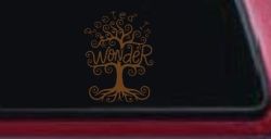 Rooted in Wander Swirl Tree Car or Truck Vinyl Window Decal Sticker (Copper)