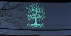 Rooted in Wander Swirl Tree Car or Truck Vinyl Window Decal Sticker (Mint)
